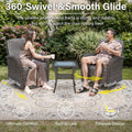 6 Piece Outdoor Patio Conversation Set Brown Wicker