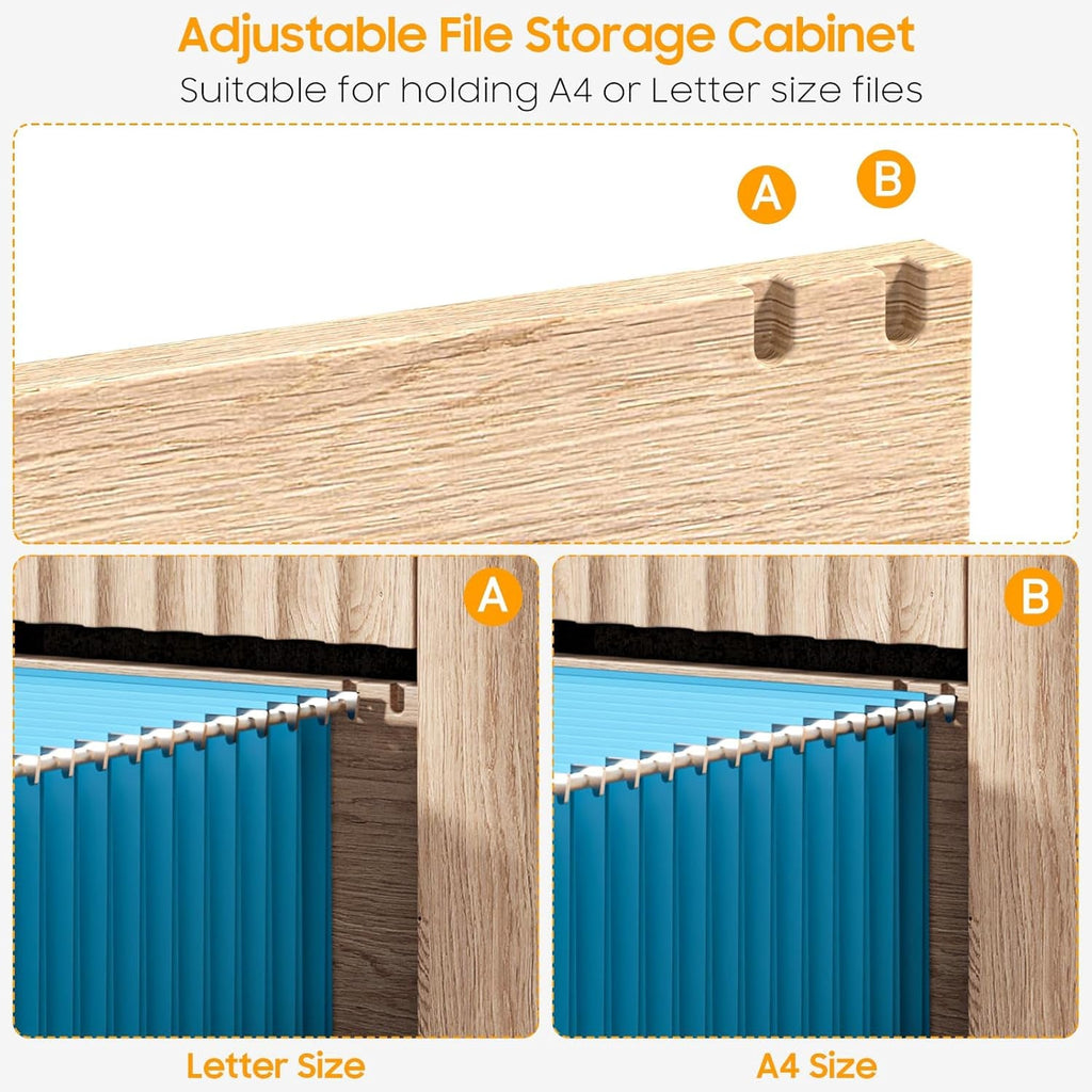 Fifty Nine Inches Fluted Oak Executive Desk Storage Drawers
