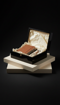 Gift box with ivory tissue and foil accent