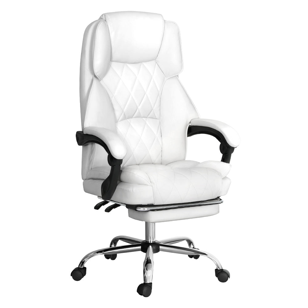 NNEDSZ Executive Office Chair Leather Footrest White
