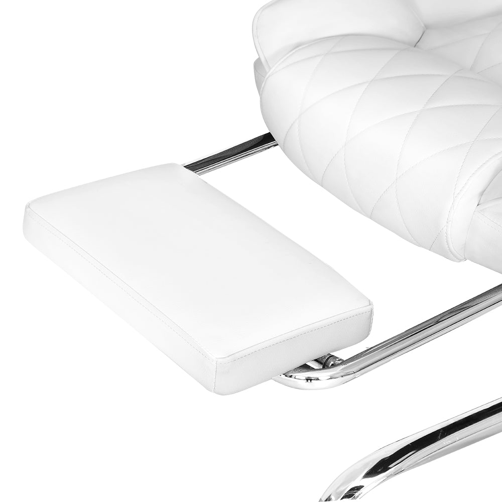NNEDSZ Executive Office Chair Leather Footrest White