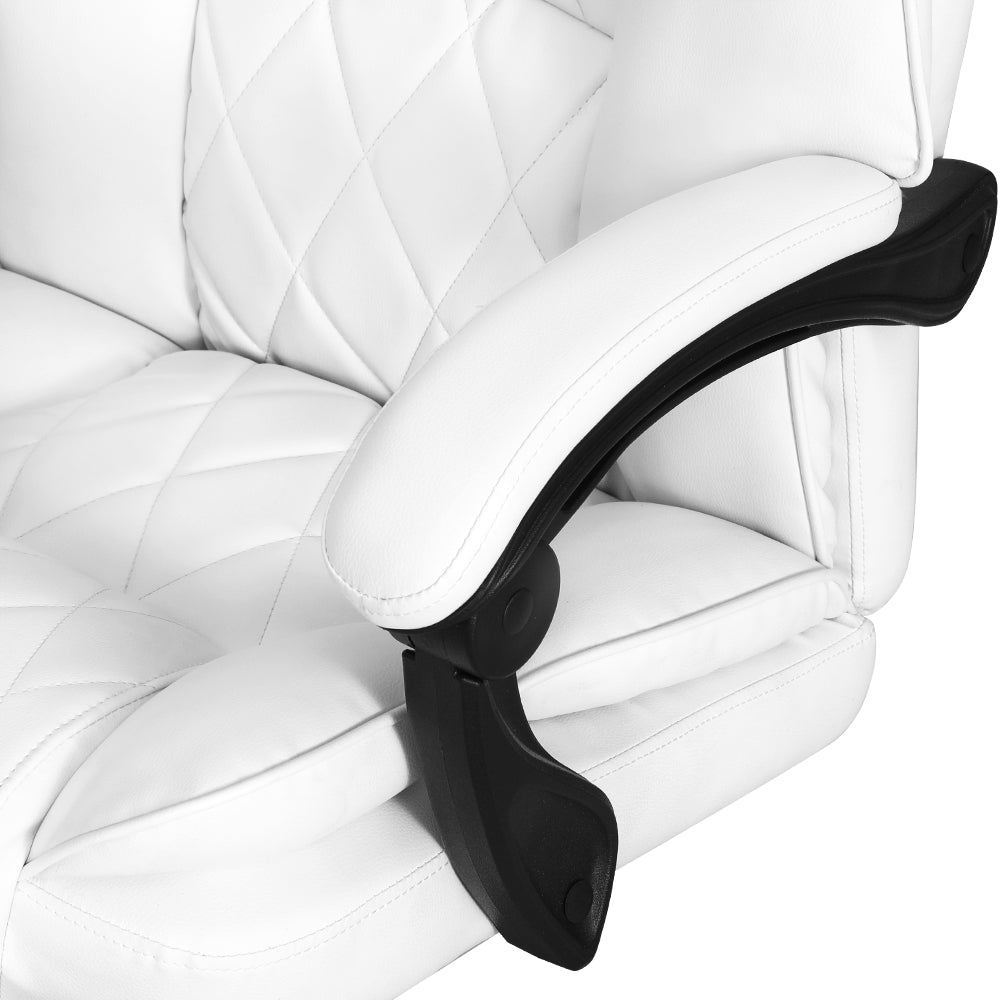 NNEDSZ Executive Office Chair Leather Footrest White