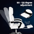 NNEDSZ Executive Office Chair Leather Footrest White