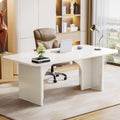 White 63Inch Professional Executive Desk Deluxe Plus