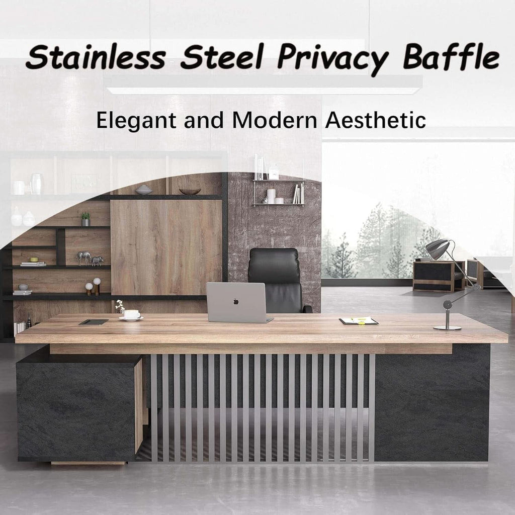 Spacious Executive Desk With Ample Storage Drawers