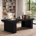 70 Inch Black Contoured Executive Desk Home Office Pro