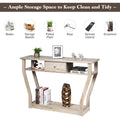 NNECW Modern Entryway Table with Storage Drawer for Office-Grey